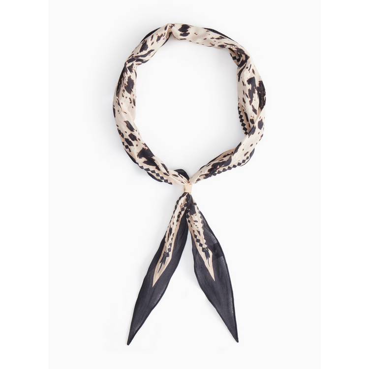 Cow print scarf cream colourway one size, imported from the UK