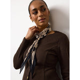 Cow print scarf cream colourway one size, imported from the UK
