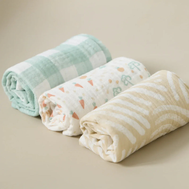 Tutti Bambini muslin squares 3pk Good Life 40cm - British product