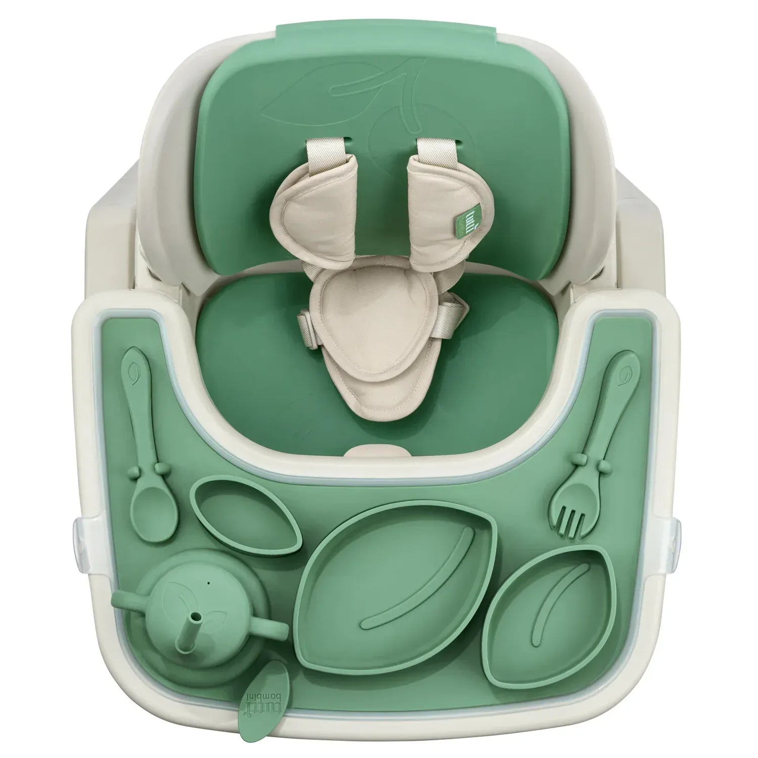 Tutti Bambini Nova highchair accessory pack in Basil, 10-piece (British brand)