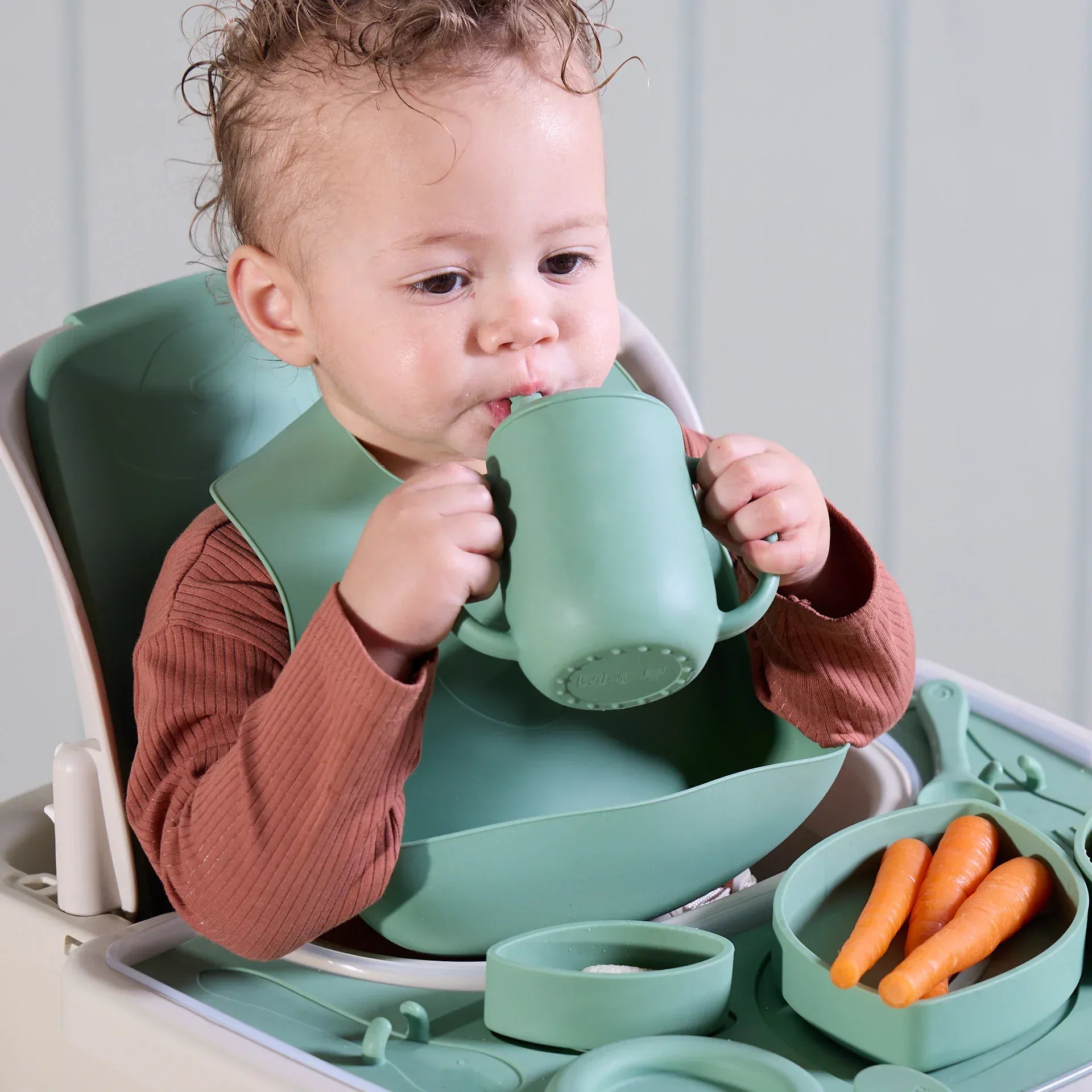 Tutti Bambini Nova highchair accessory pack in Basil, 10-piece (British brand)