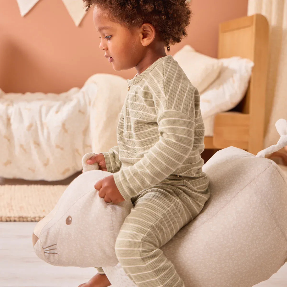 Tutti Bambini Luna Leopard ride-on beanbag for toddlers (British brand)