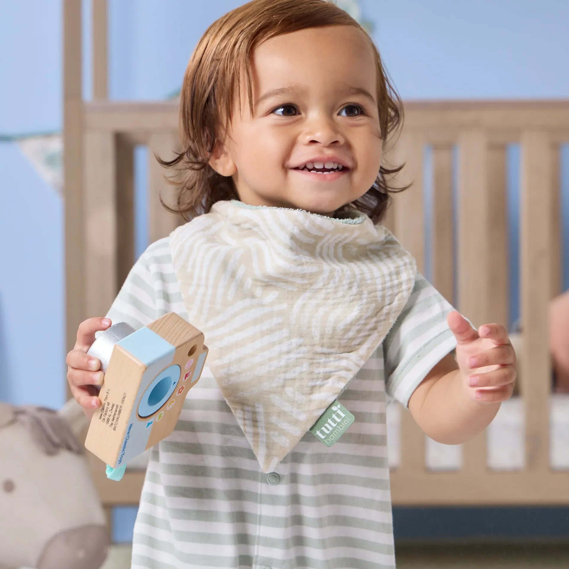 Tutti Bambini muslin bandana bibs 3 pack, imported from the UK