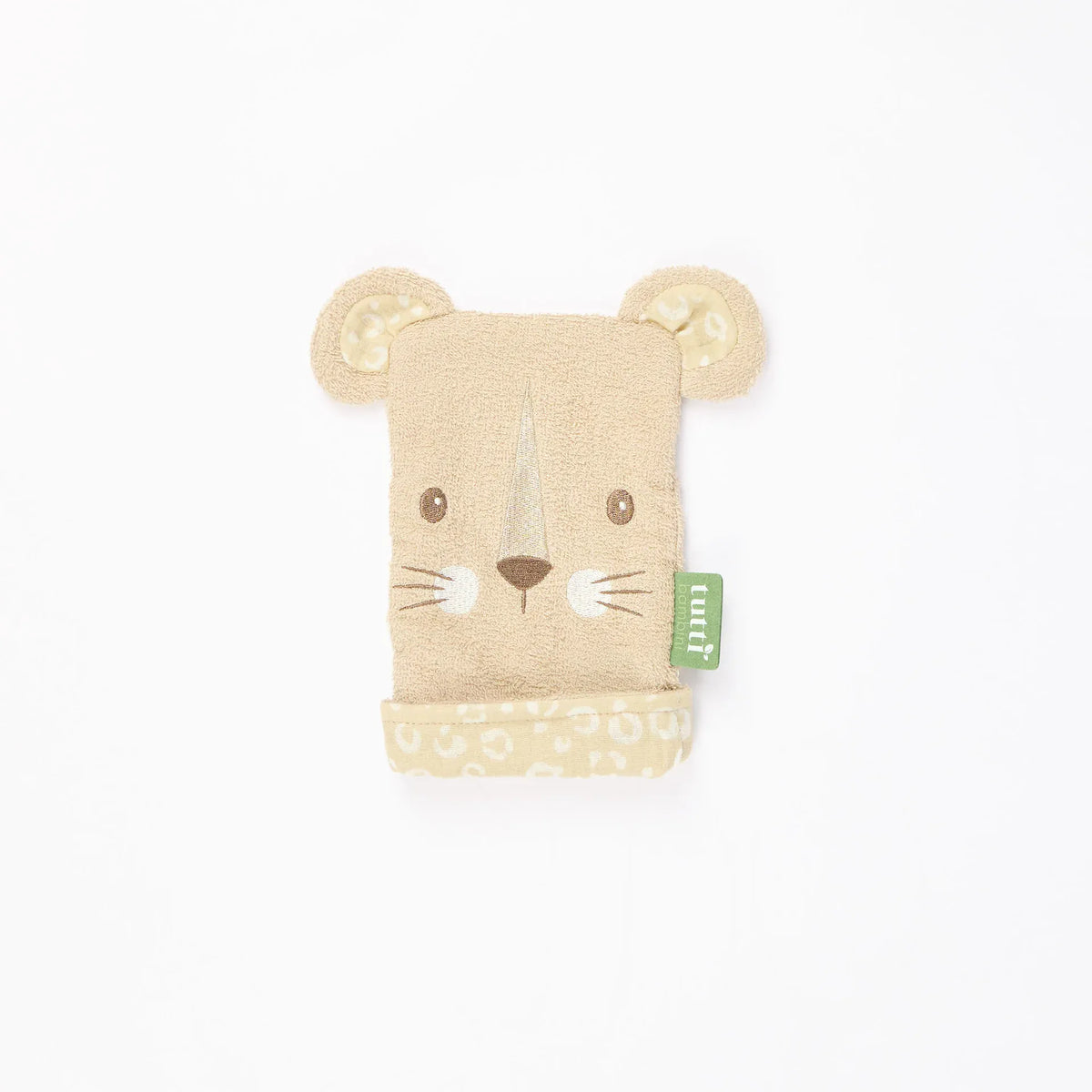 Tutti Bambini Luca Leopard wash mitt 23x15cm, UK version