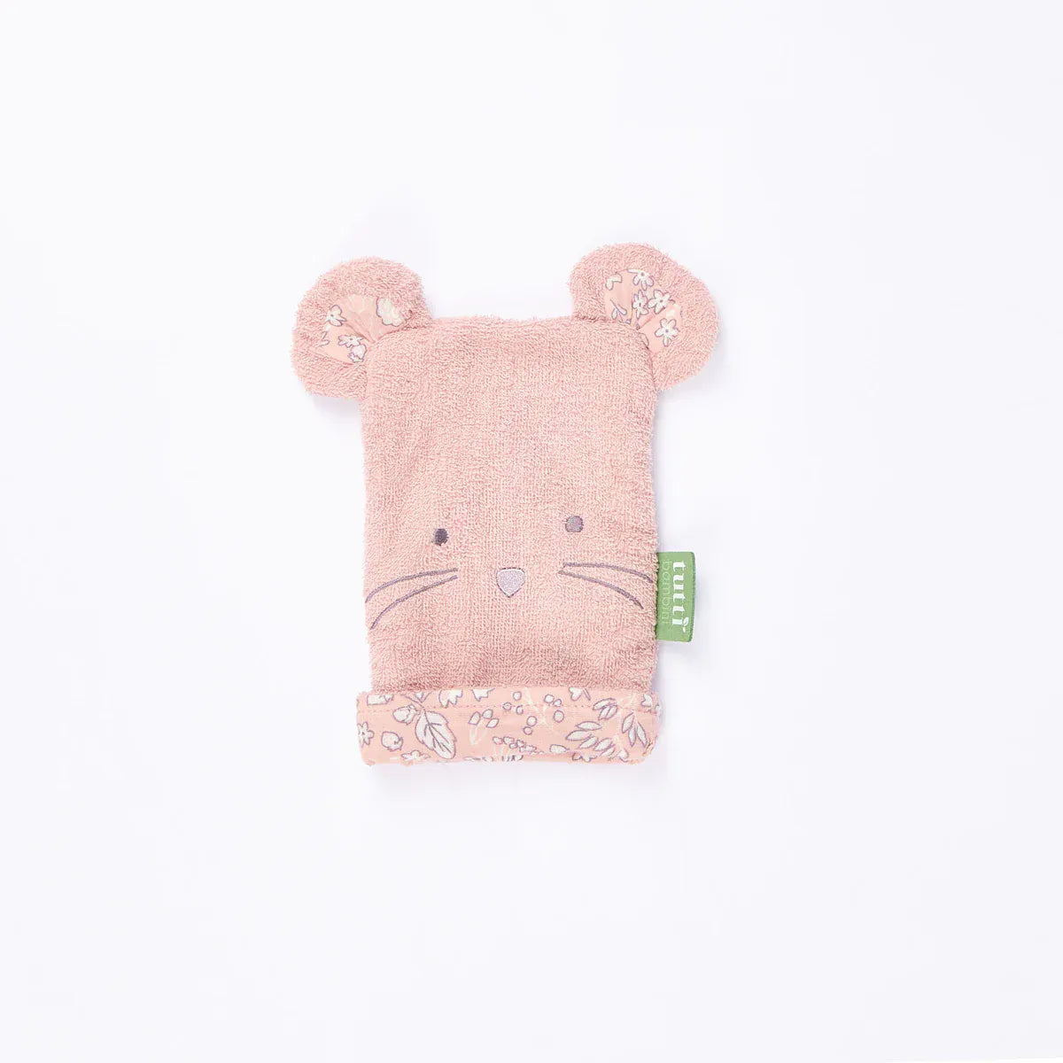 Tutti Bambini Margot Mouse cotton baby wash mitt - British product