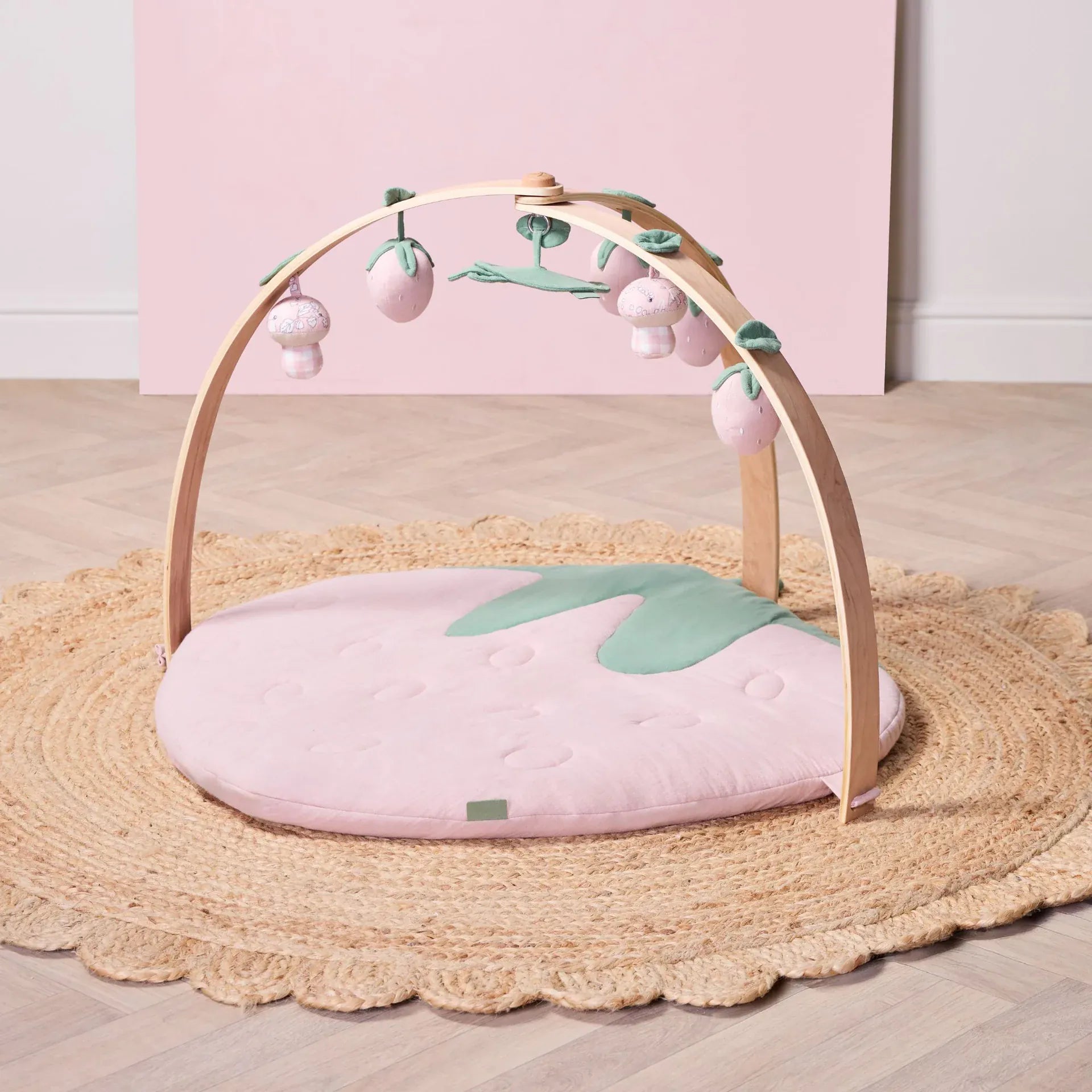 Tutti Bambini Tiny Tails wooden playgym with muslin mat (British brand)