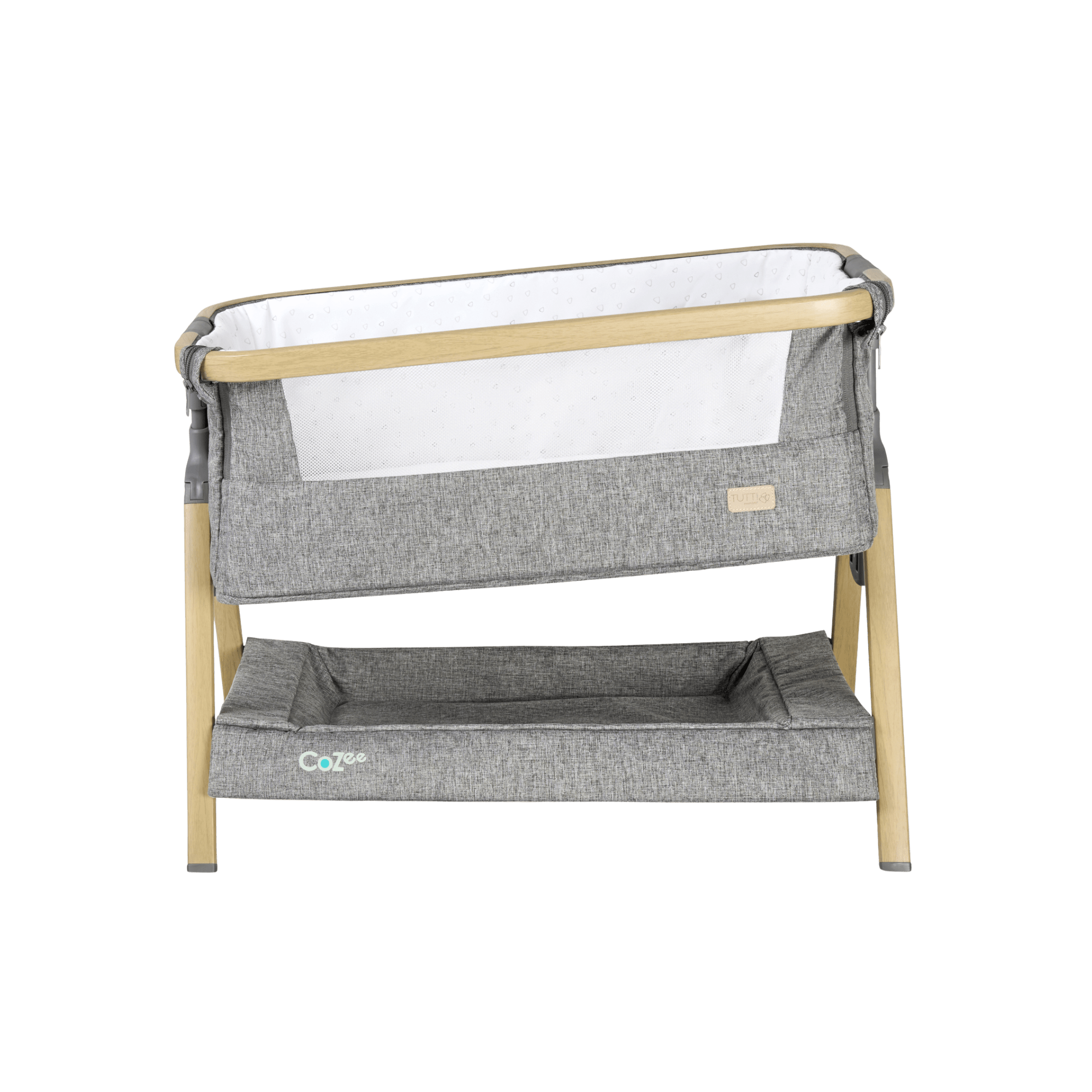 Tutti Bambini CoZee Mini Me play crib Oak and Charcoal - British product