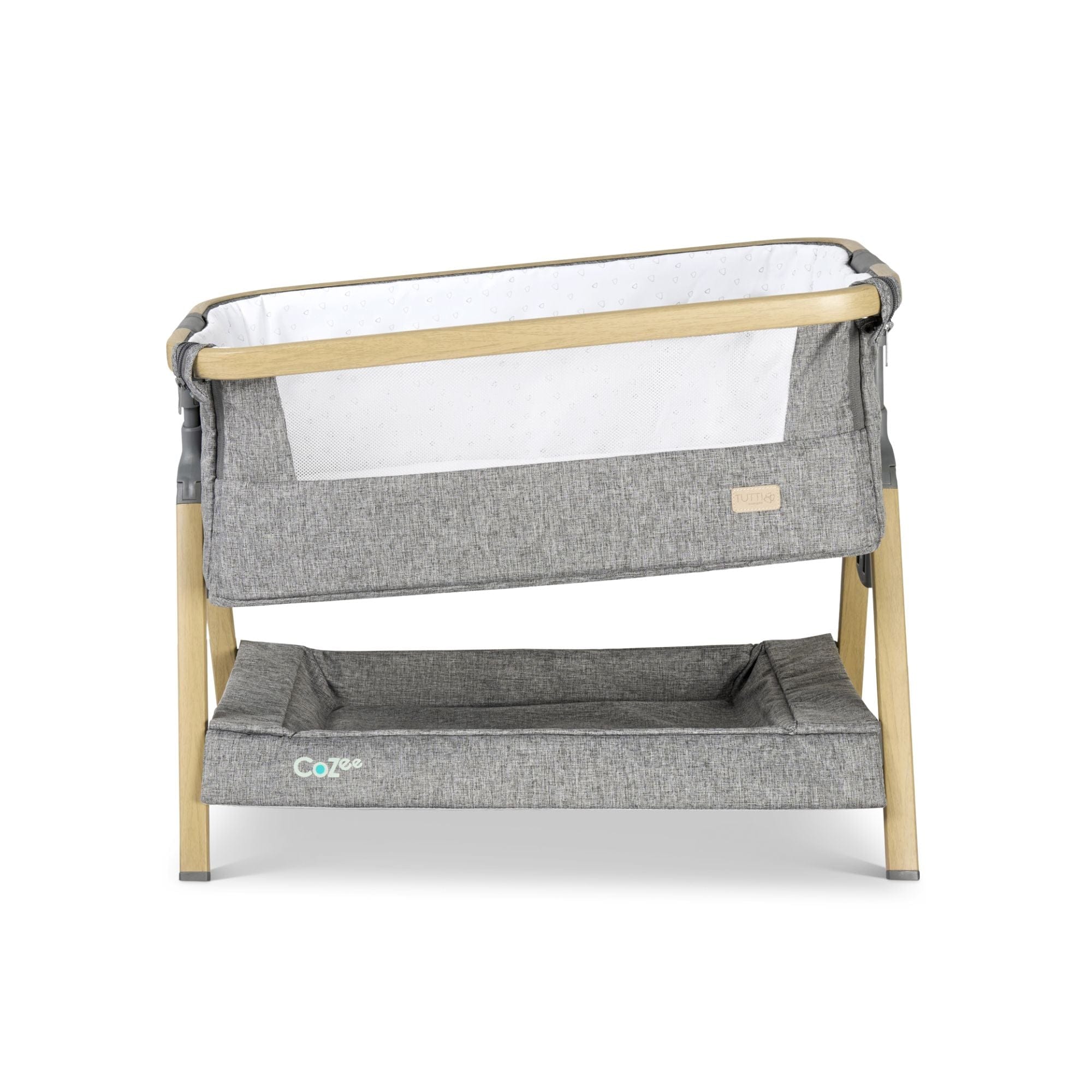 Tutti Bambini CoZee Mini Me play crib Oak and Charcoal - British product