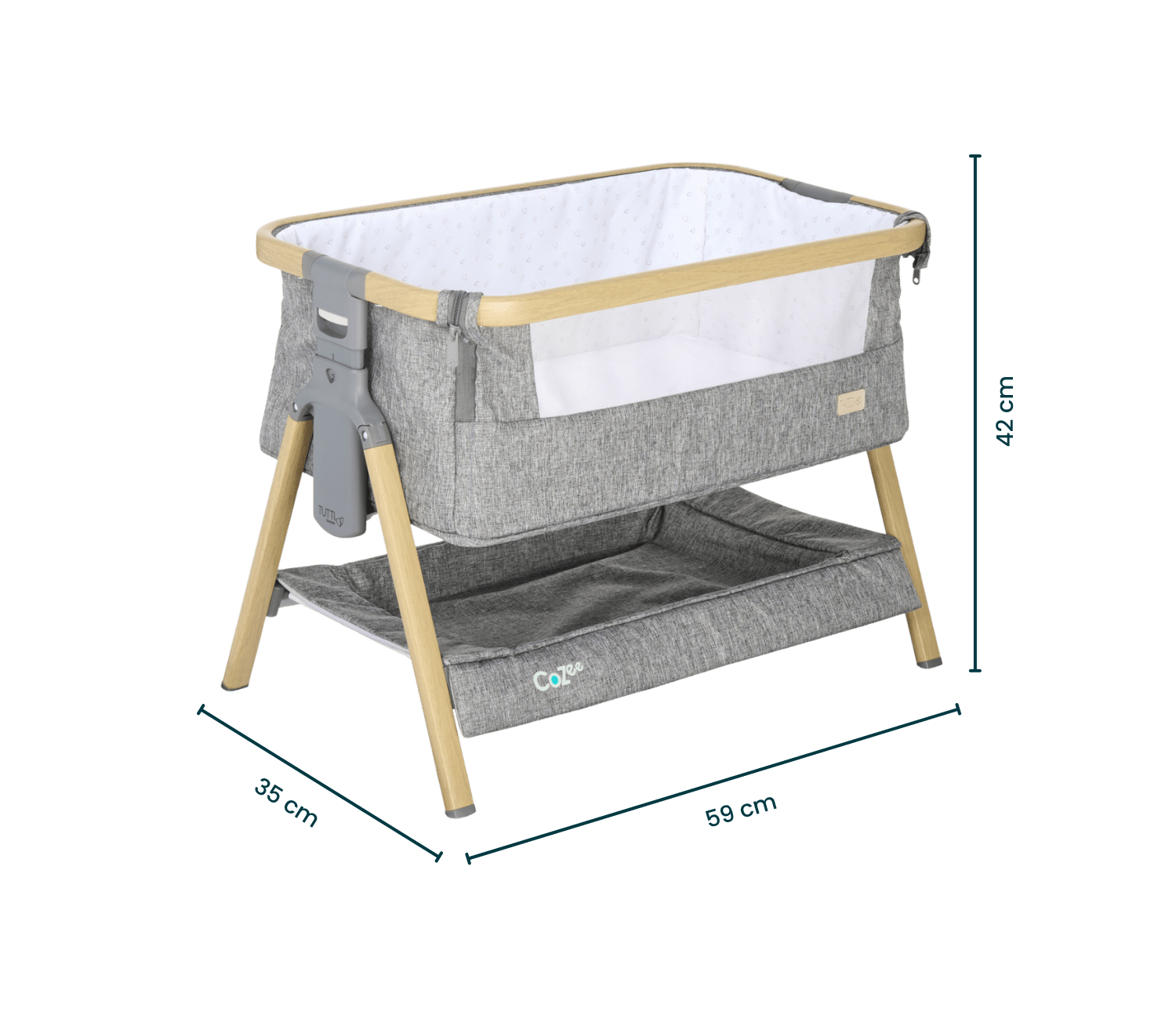 Tutti Bambini CoZee Mini Me play crib Oak and Charcoal - British product
