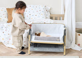 Tutti Bambini CoZee Mini Me play crib Oak and Charcoal - British product