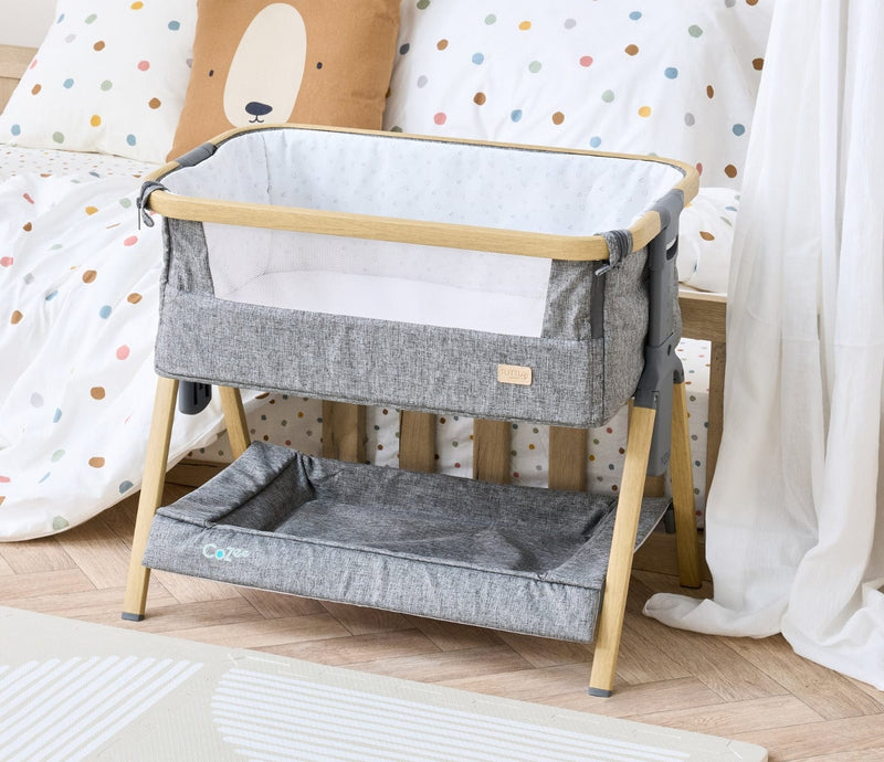 Tutti Bambini CoZee Mini Me play crib Oak and Charcoal - British product