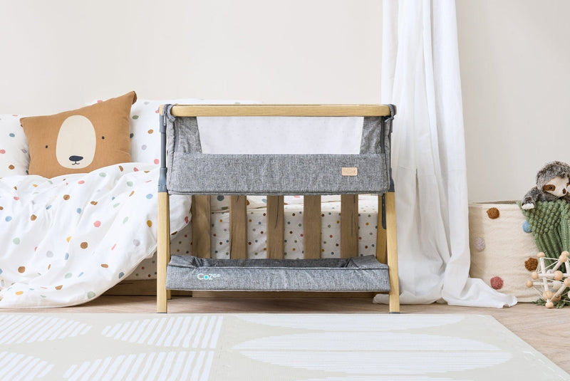 Tutti Bambini CoZee Mini Me play crib Oak and Charcoal - British product