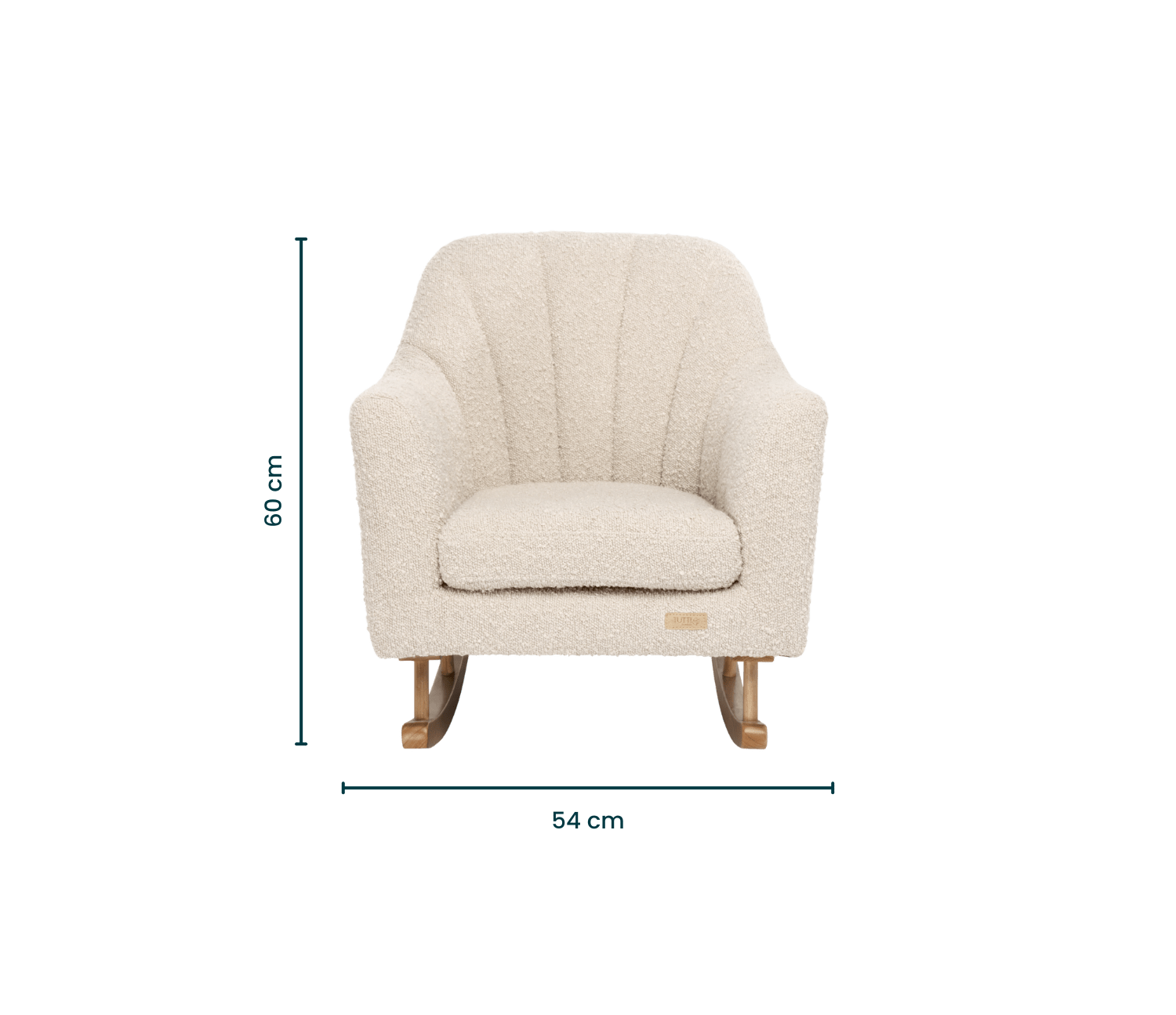 Tutti Bambini Jonah children's rocking chair boucle mushroom, UK version