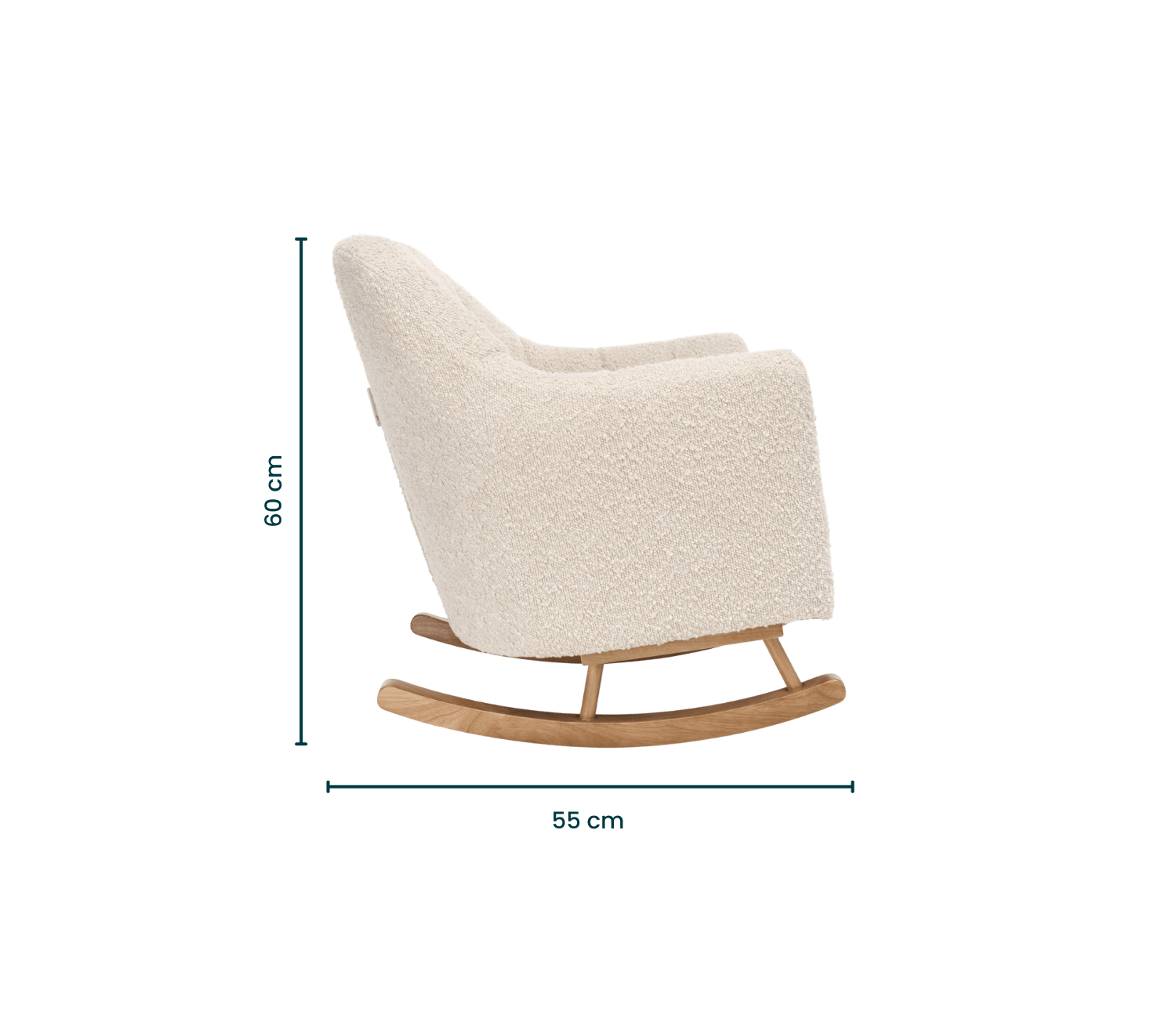 Tutti Bambini Jonah children's rocking chair boucle mushroom, UK version