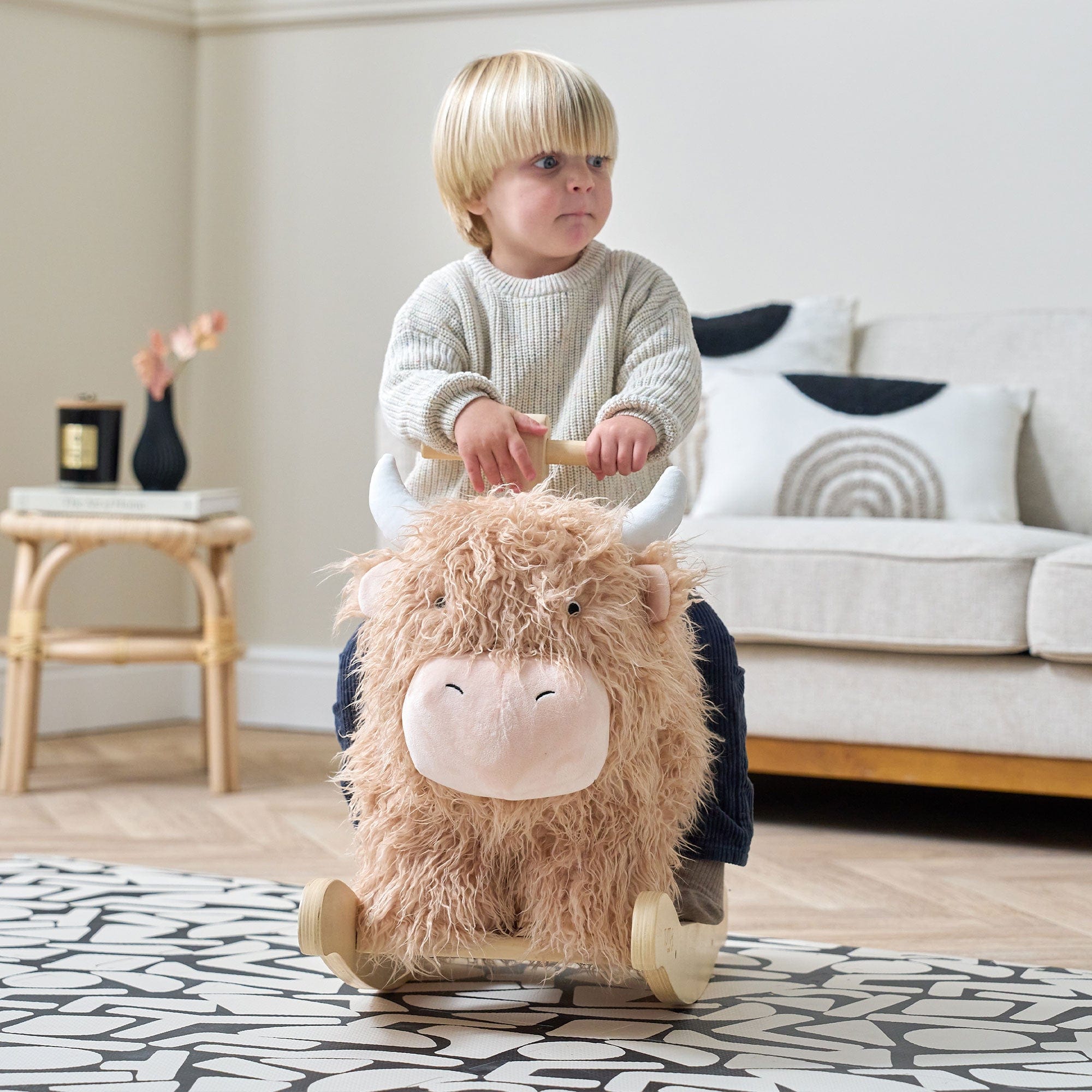 Tutti Bambini rocking toy Douglas the Highland Cow, imported from the UK