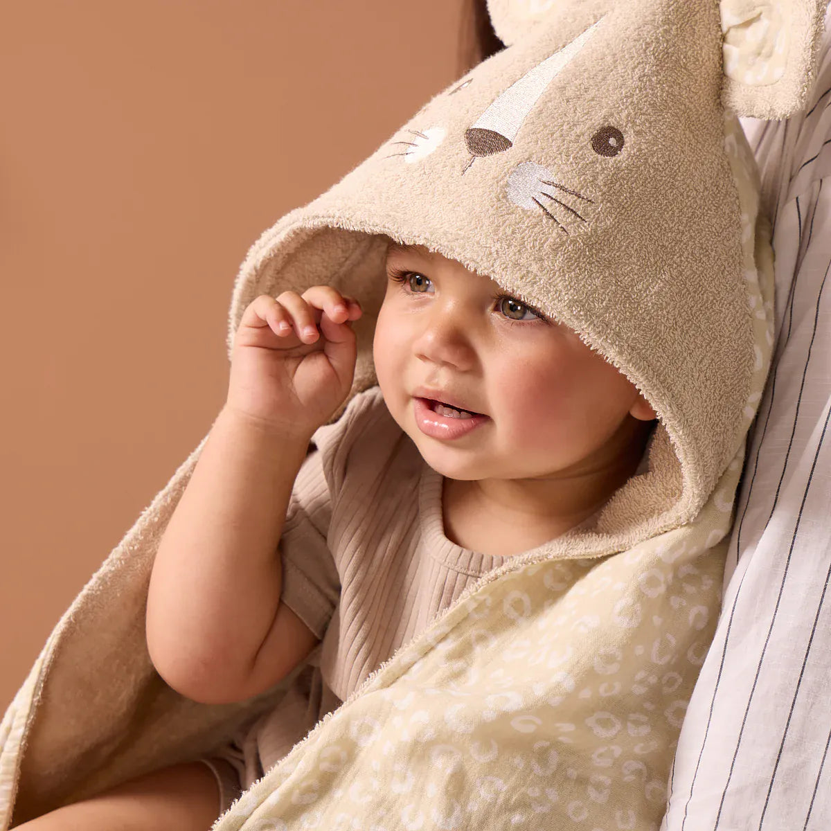 Tutti Bambini hooded towel Larry Leopard 75cm, imported from the UK