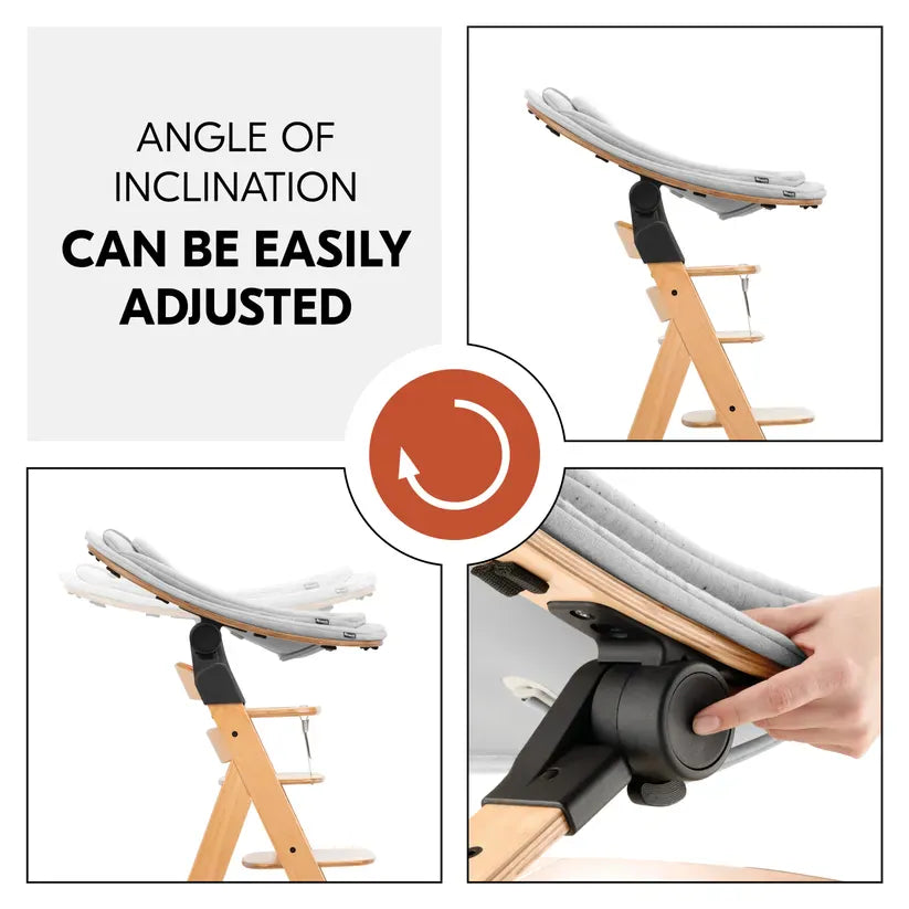 Hauck Highchair Bouncer Eco in light grey, UK version