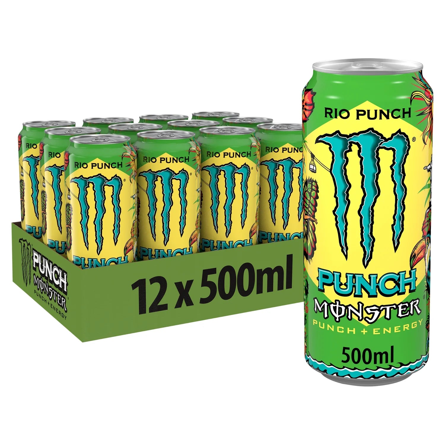 Monster Rio Punch energy drink 12 x 500ml Cans, imported from the UK
