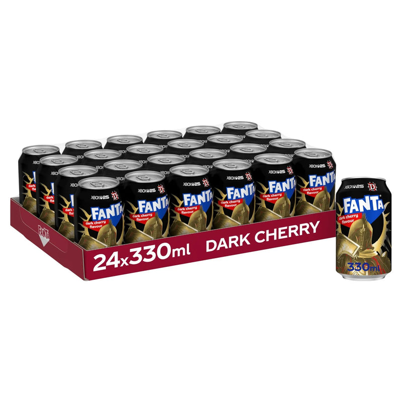 Fanta Dark Cherry soft drink 24 x 330ml - British product