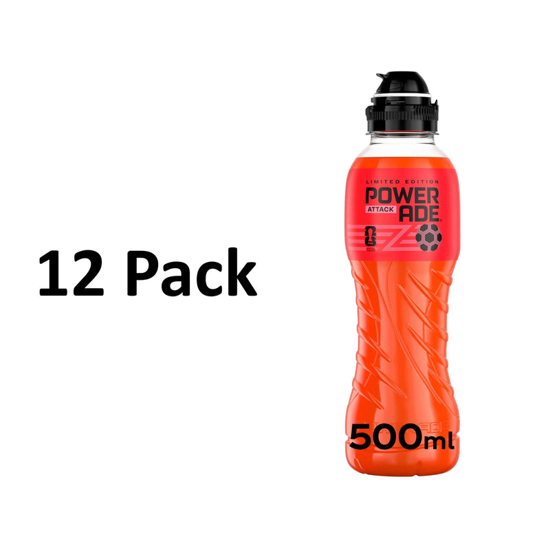 Powerade Attack limited edition sports drink 12x500ml (British brand)