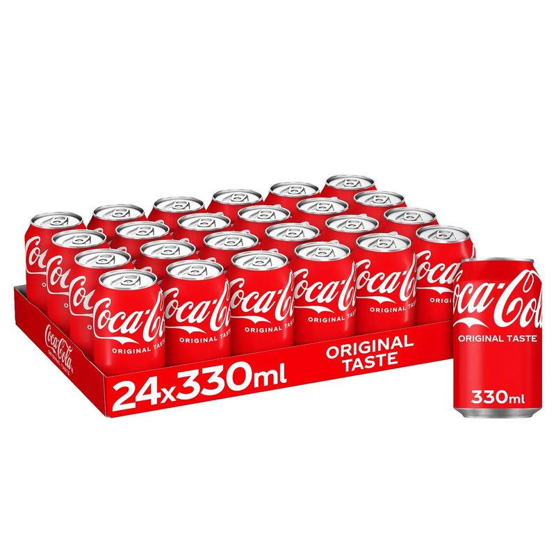 Coca-Cola Original Taste cola 24 x 330ml cans - British product