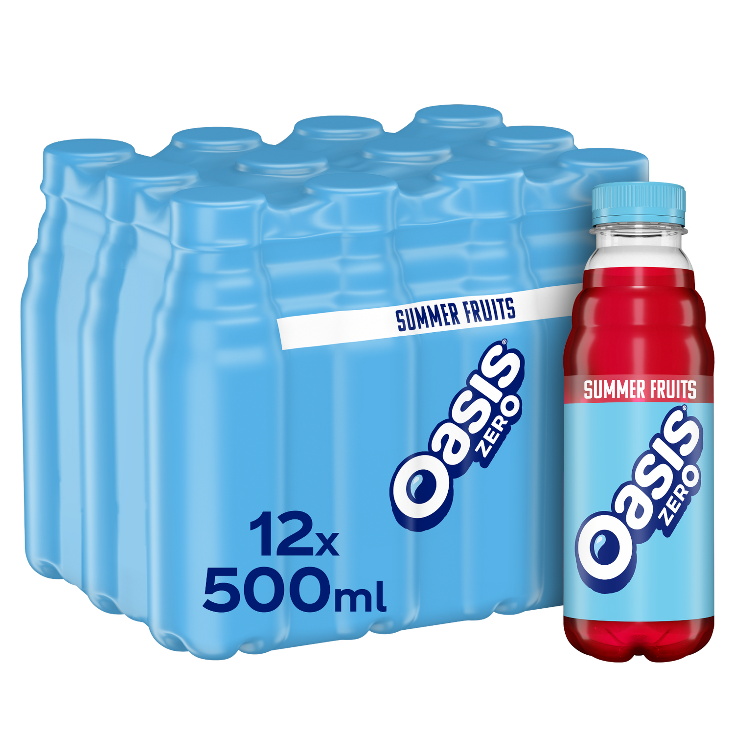 Oasis Summer Fruits Zero drink 12x500ml, imported from the UK