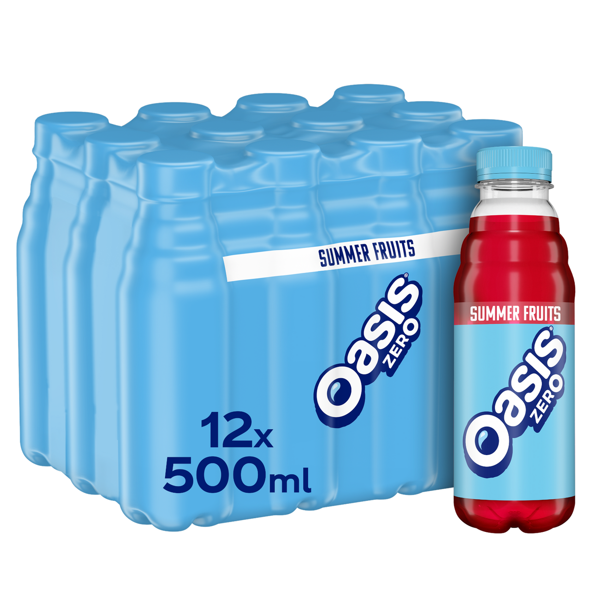 Oasis Summer Fruits Zero drink 12x500ml, imported from the UK