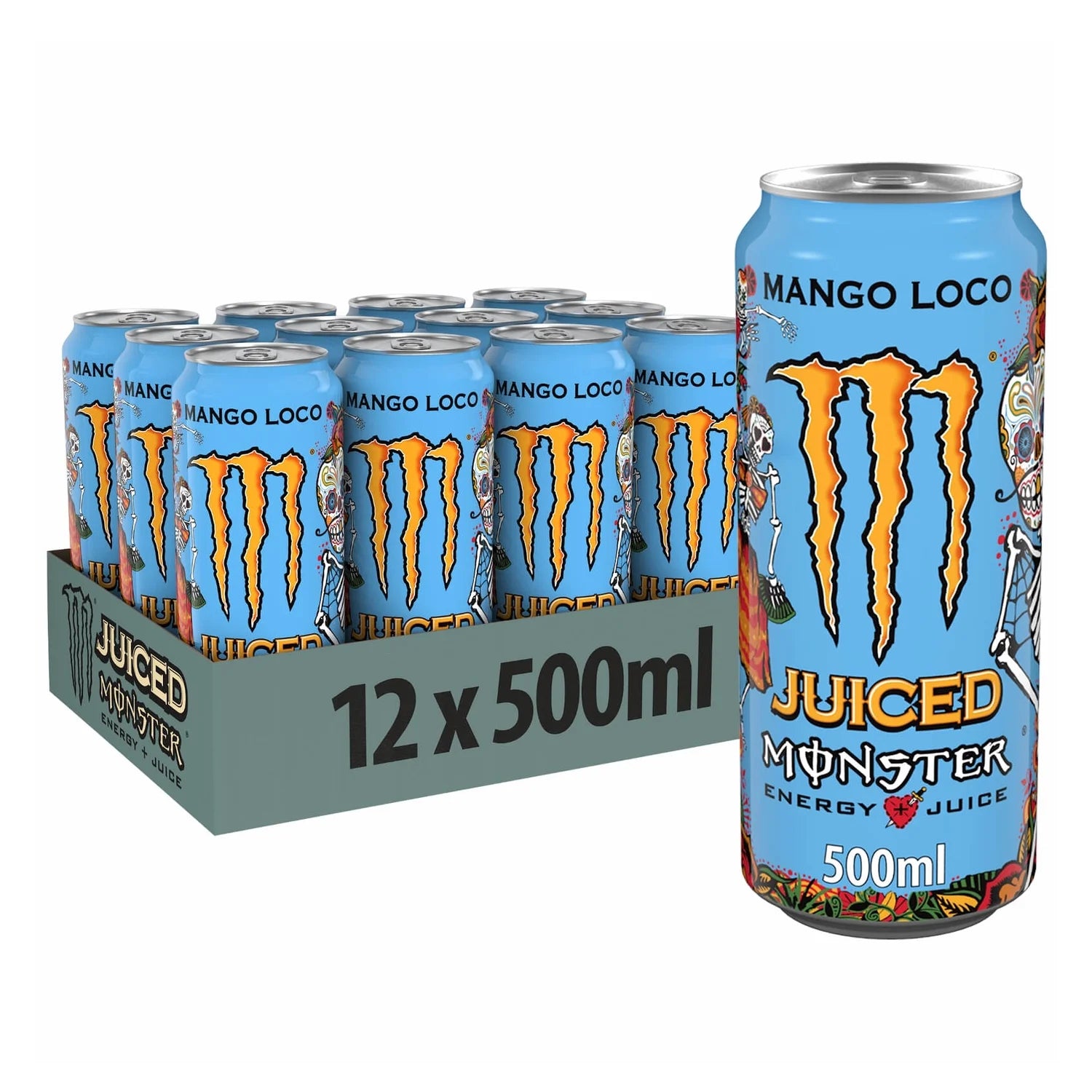 Monster Energy Drink Mango Loco 500ml 12 pack, imported from the UK