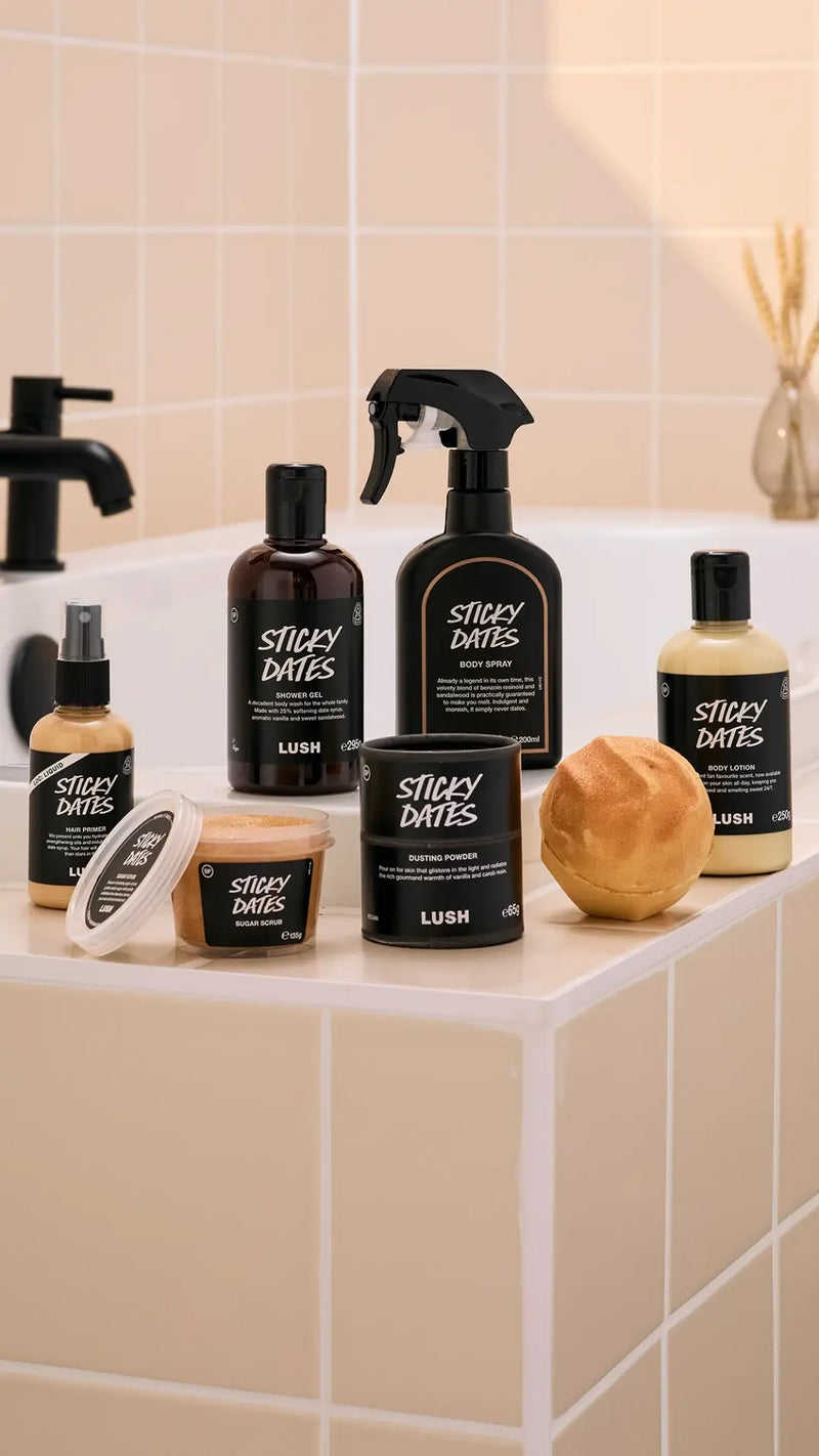 Lush Sticky Dates body spray, UK version
