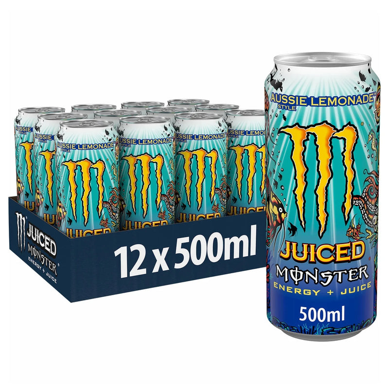 Monster Energy Drink Aussie Lemonade 12 x 500ml, imported from the UK