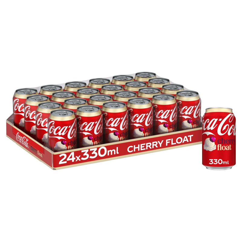 Coca-Cola soft drink Cherry Float 24 x 330ml, imported from the UK
