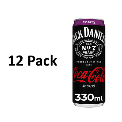 McGrocer Direct Jack Daniel's Coca-Cola Cherry Cocktail 12 x 330ml- Buy online at McGrocer