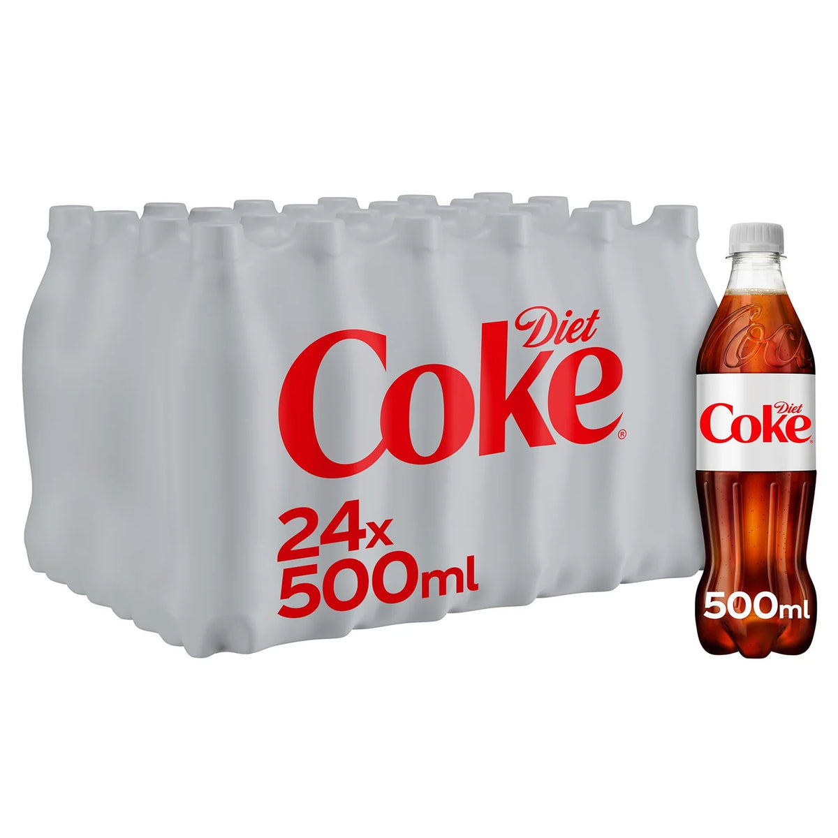 Diet Coke diet cola 24 x 500ml bottles - British product
