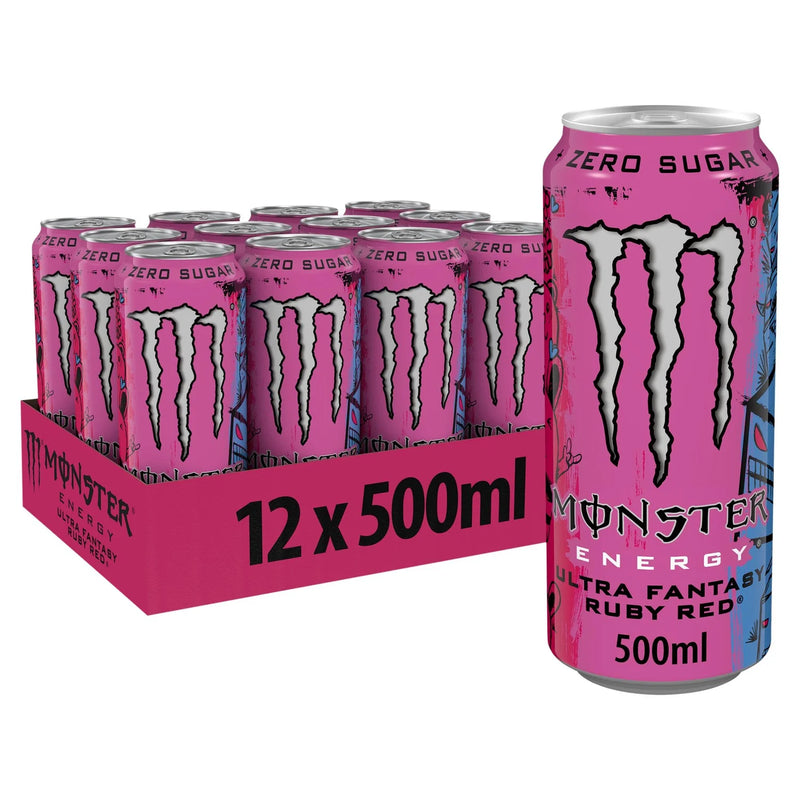 Monster energy drink Ultra Fantasy Ruby Red 12 x 500ml, UK version