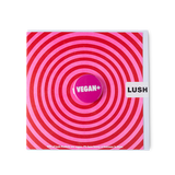 Lush Vegan+ greetings card with pin badge, UK version