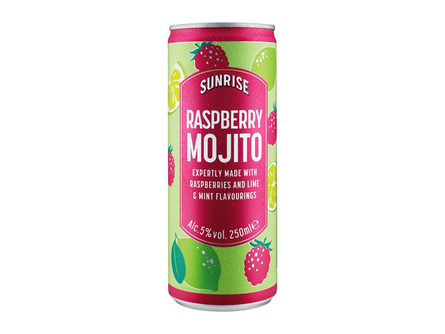Raspberry mojito ready to drink can 250ml, imported from the UK