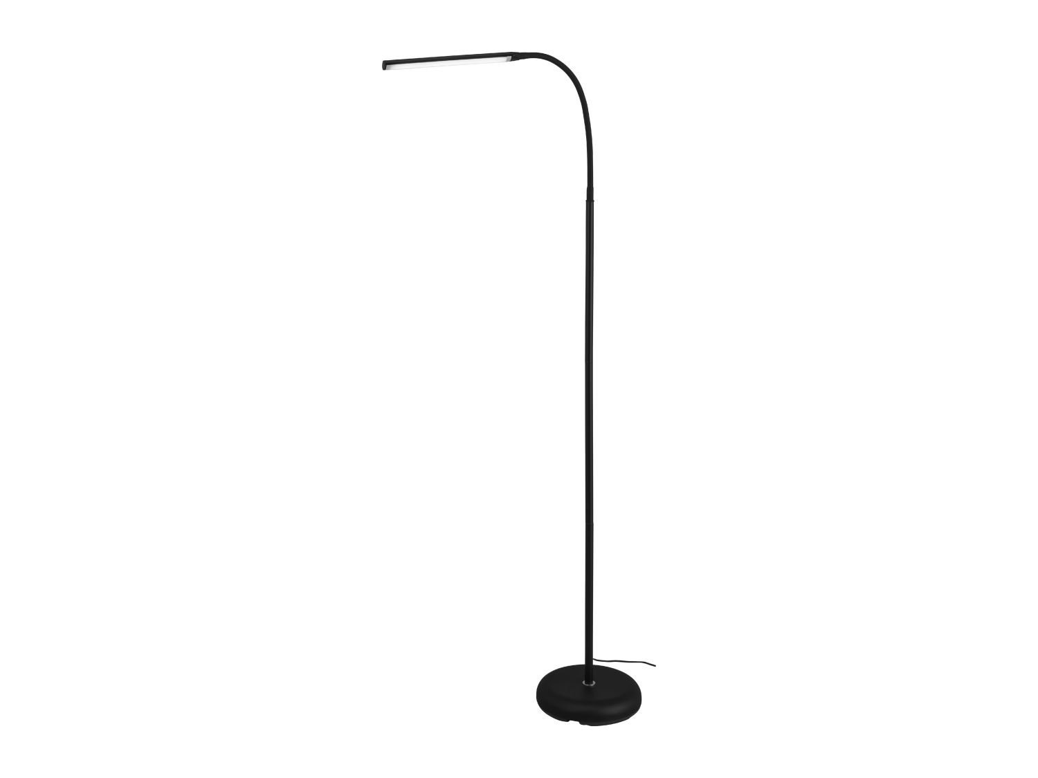 LED floor lamp with gooseneck and touch dimmer, imported from the UK