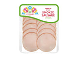 Krakow-style smoked sausage slices in assorted pork and chicken - British product