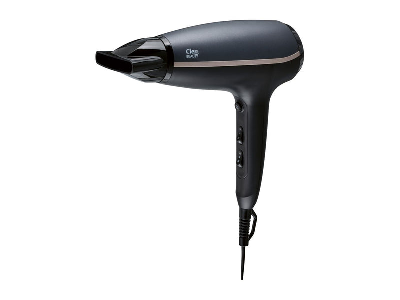 Ionic hair dryer with diffuser and nozzle (British brand)