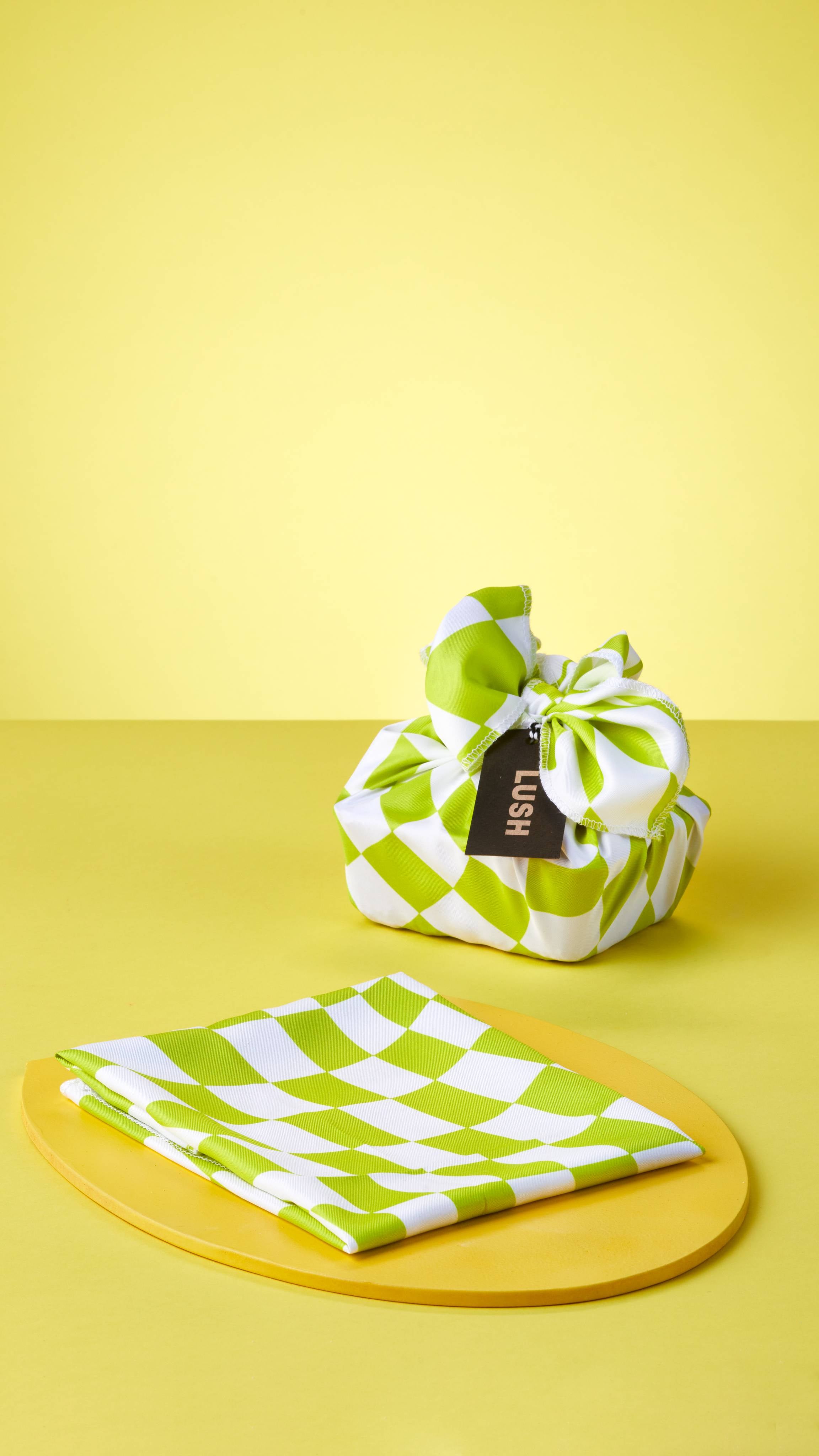 Lush Warped Check knot wrap 50cm x 50cm - British product