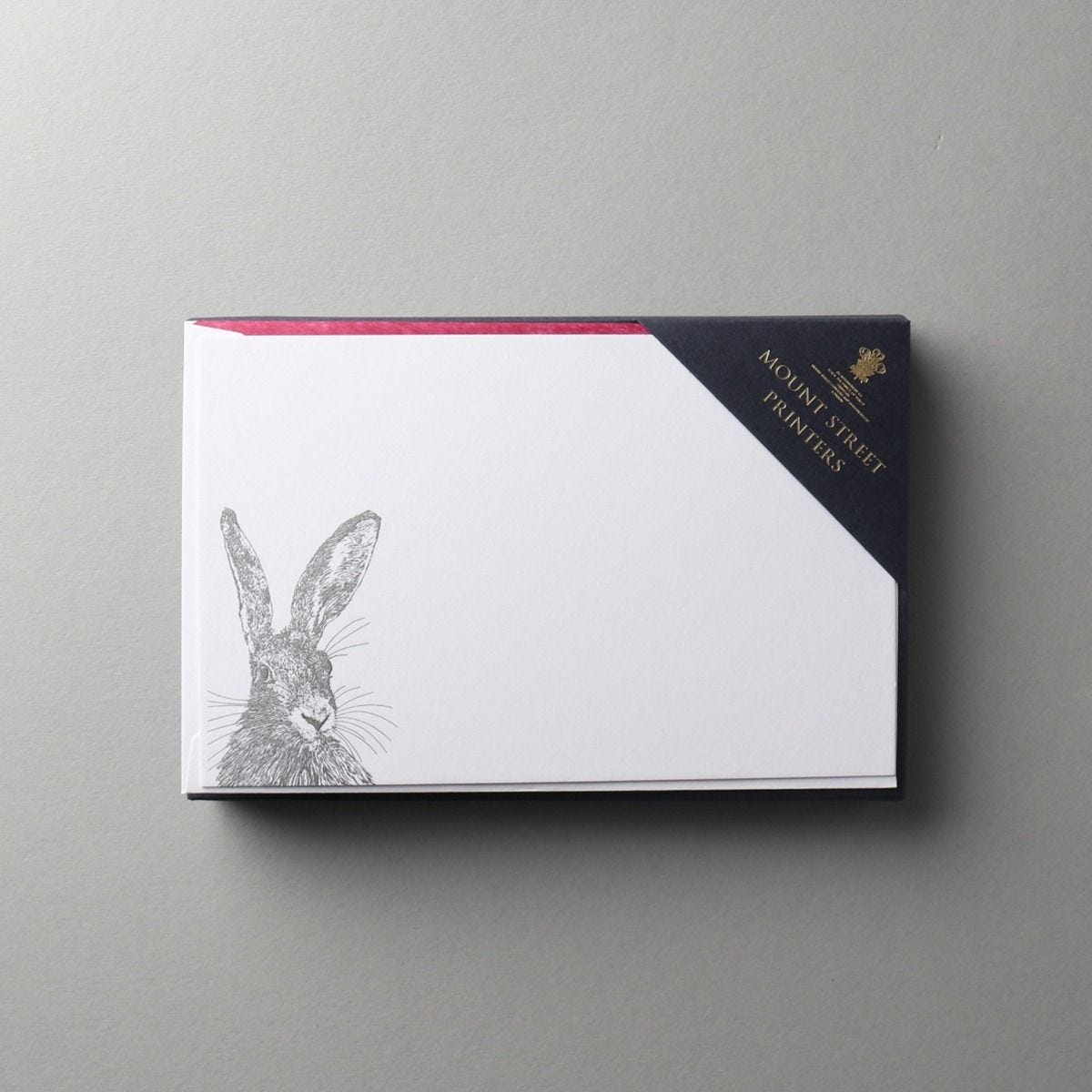 Mount Street Printers hare notecards set of 10 (British brand)