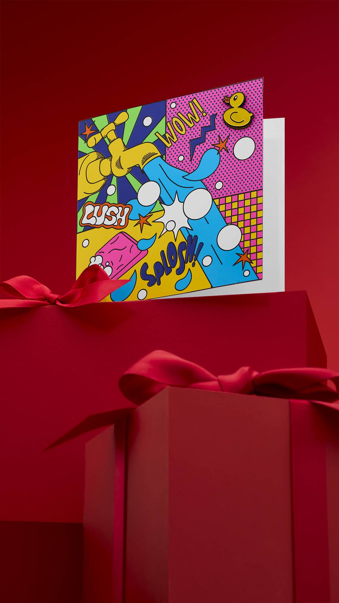 Lush WOW greetings card 150mm x 150mm - British product