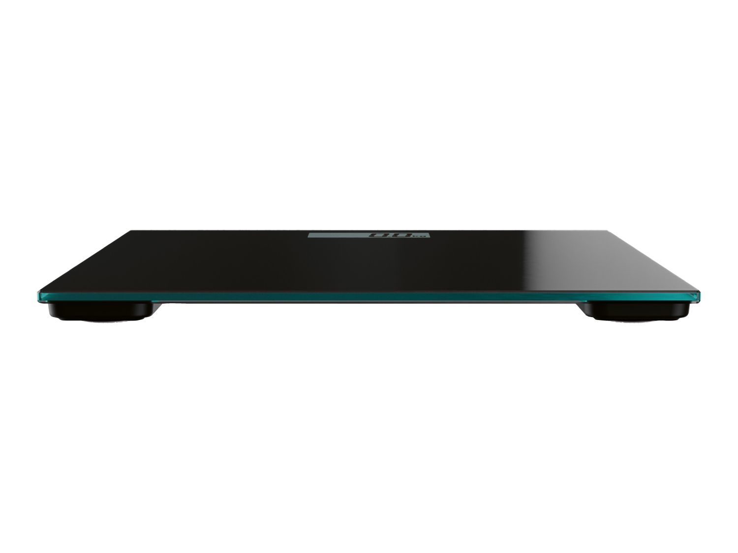 Black bathroom scales with LCD display and safety glass (British brand)