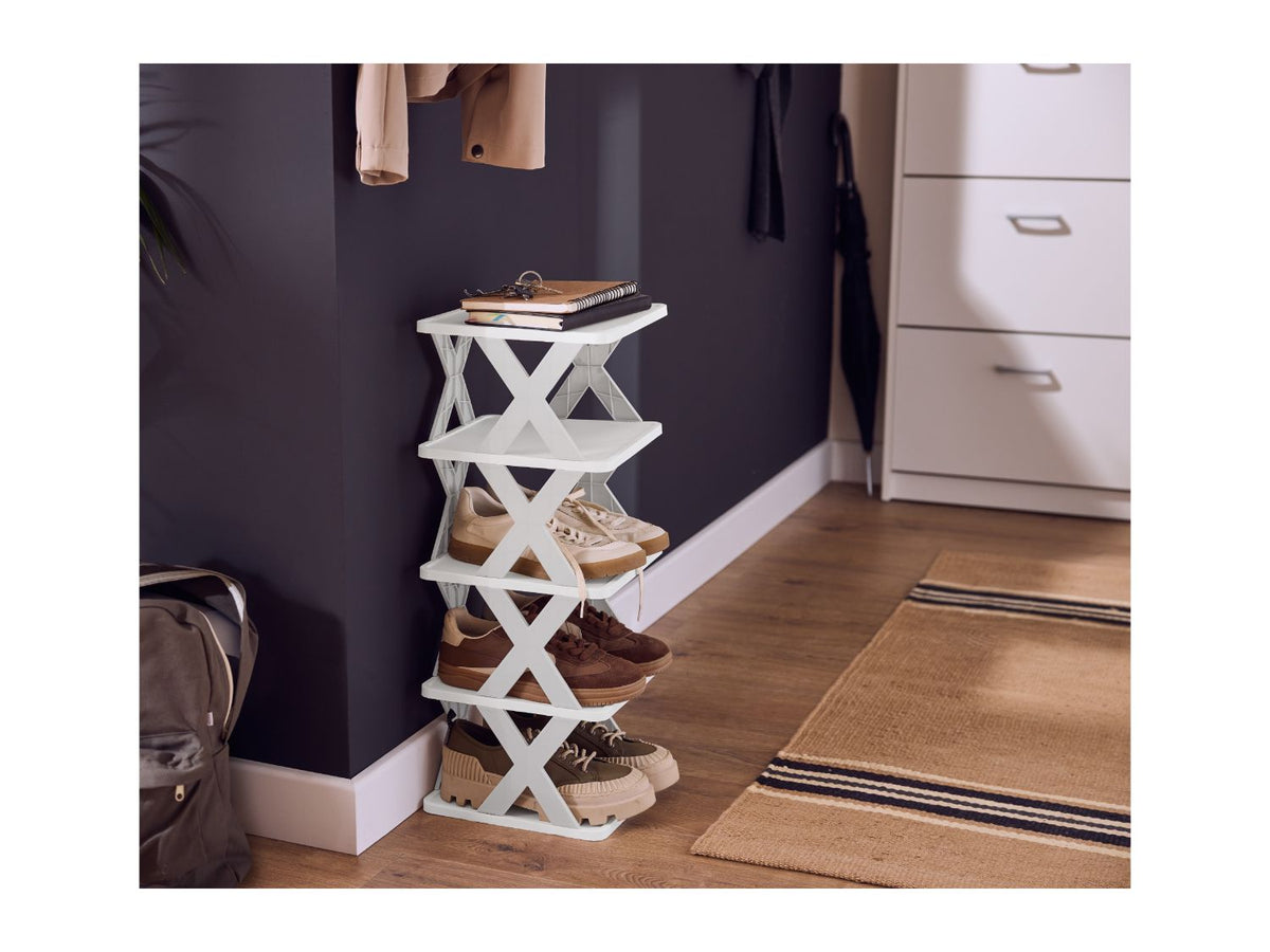 Five-tier shoe storage rack plastic organiser, UK version