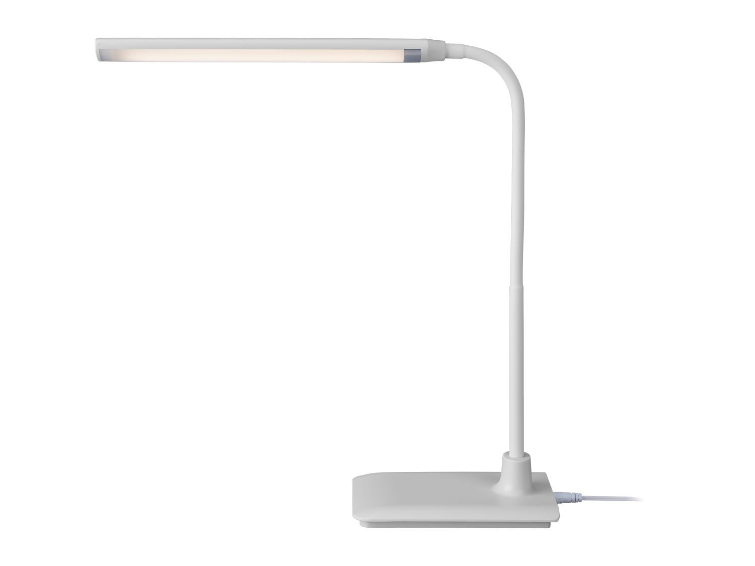White LED desk lamp with flexible arm (British brand)