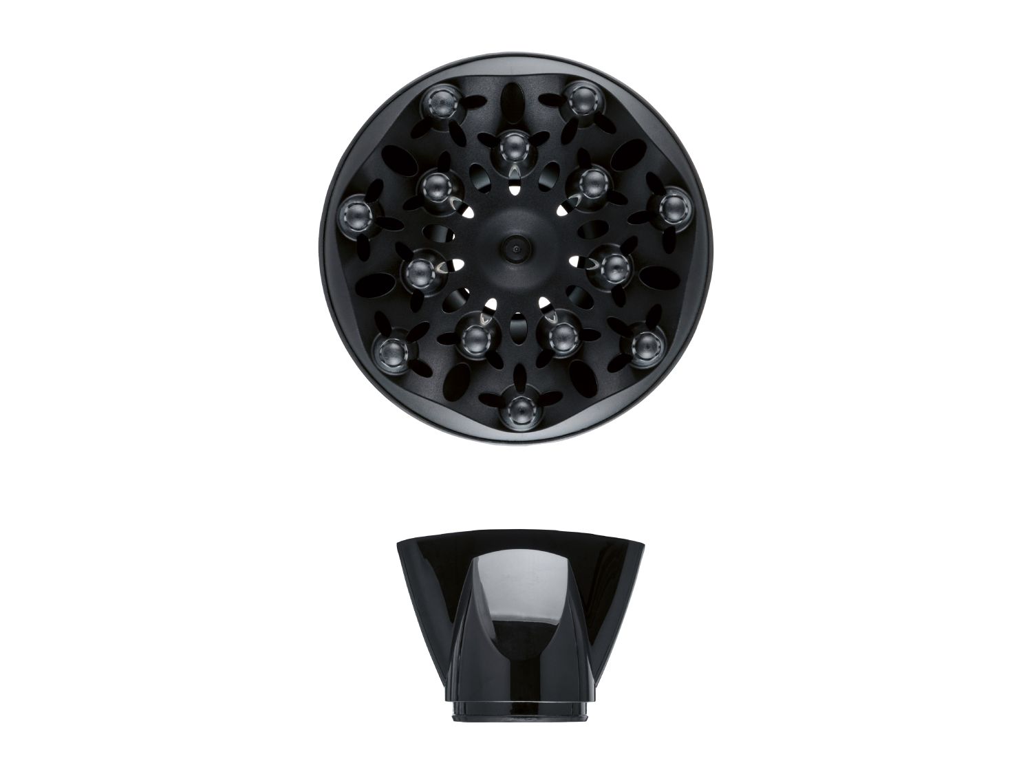 Ionic hair dryer with diffuser and nozzle (British brand)