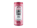 Pink gin and tonic ready to drink can 250ml, UK version
