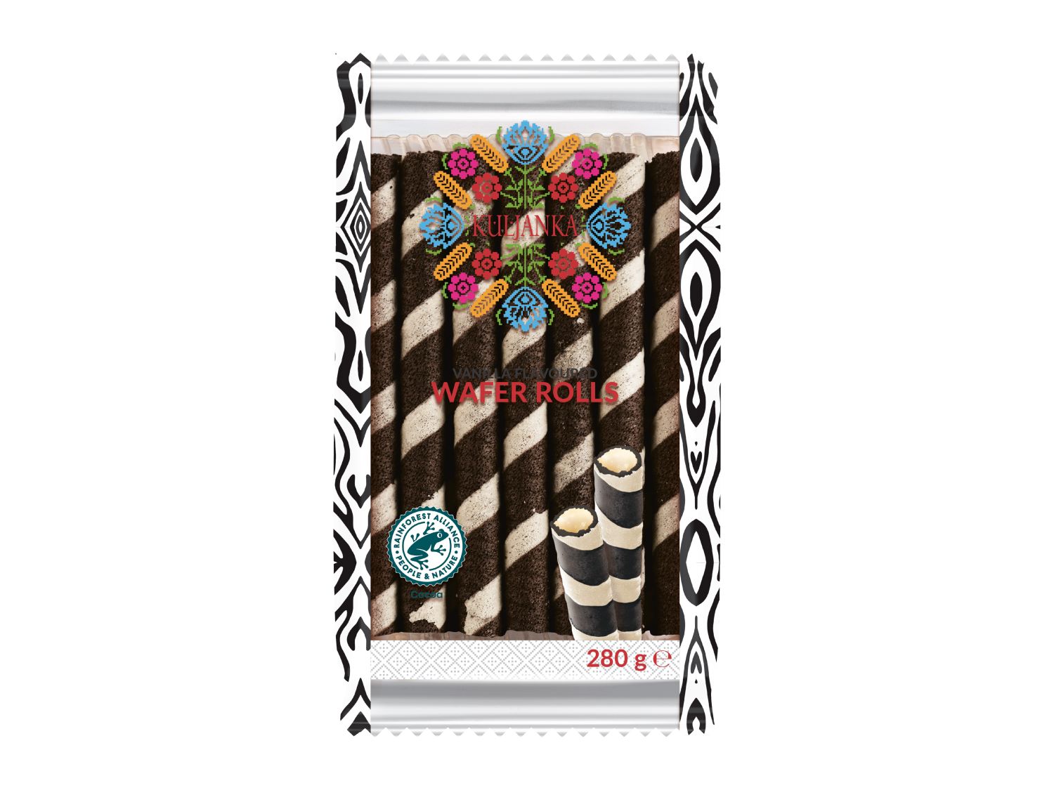 Assorted wafer rolls in peanut and vanilla (British brand)