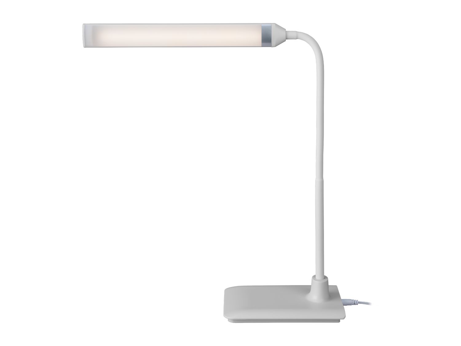 White LED desk lamp with flexible arm (British brand)