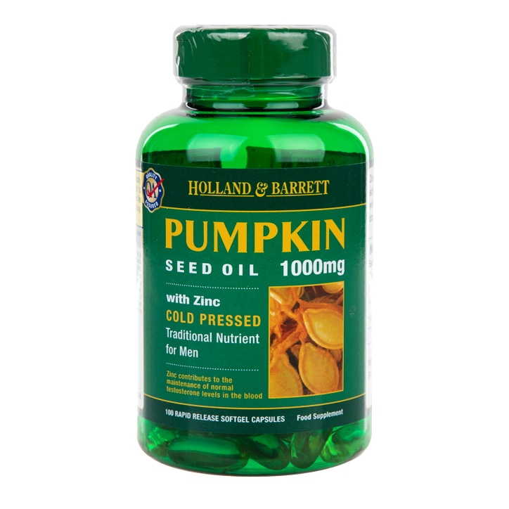 Holland & Barrett Pumpkin Seed Oil 100 Capsules 1000mg